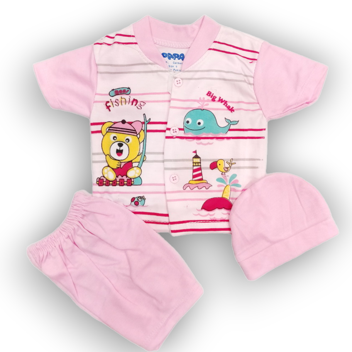 New born Fishing Suit 3 New born fishing pink suit