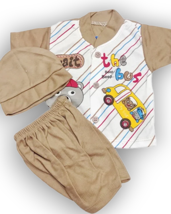 New born the bus brown suit