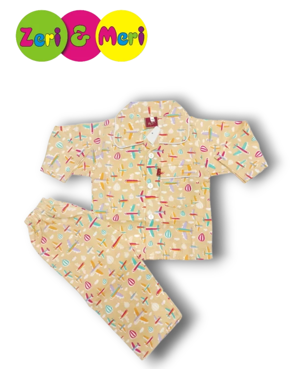 Night suit cotton aeroplane 1 to 4y skin