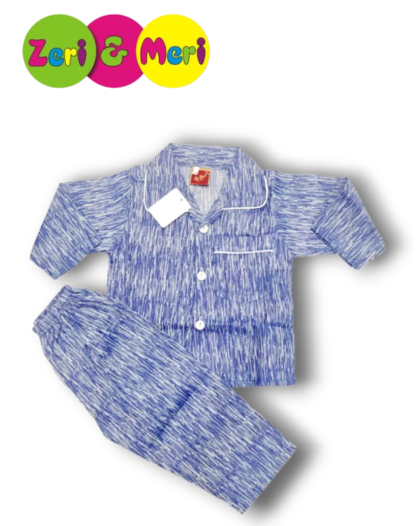 Night suit cotton shaded 1 to 4y blue