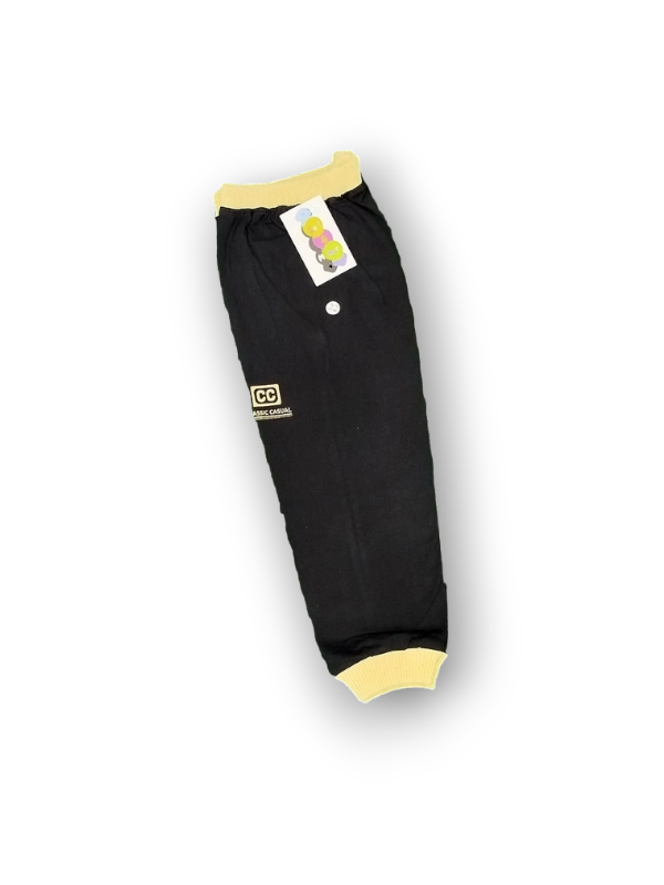 Summer Knitted Trousers 4 to 9 Years in 100% Cotton for Girls 7 Summer Knitted Trousers 24-30 Black & Yellow